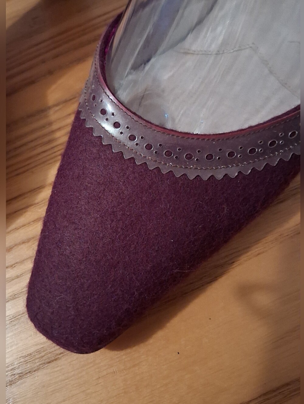 Vintage Y2K Christian Louboutin Purple Felt Mule Heel Shoe SZ 5US 35.5EU - Picture 2 of 11